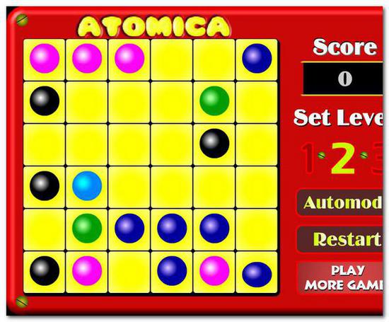 Атомы atomica линии шарики три в ряд пять в ряд играть бесплатно