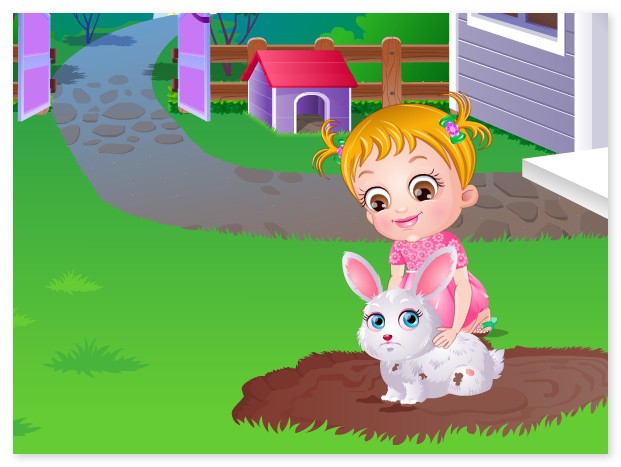 Девочка Хазель заботится о кролике baby hazel pet care играть бесплатно