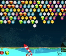 Стреляй елочные игрушки шарики в Рождество игра Bubble Hit Christmas