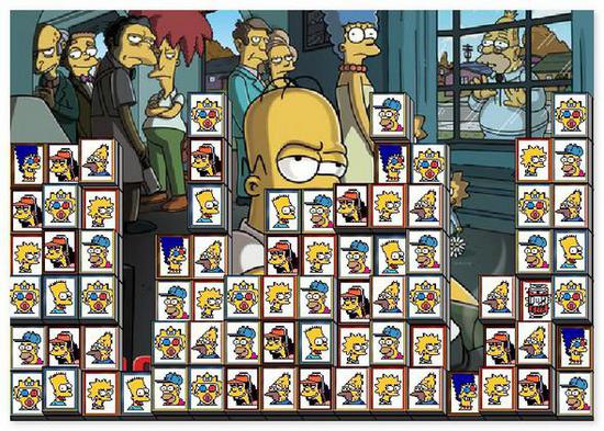 Маджонг Симпсонов коннект найди пару Tiles Of The Simpsons играть бесплатно