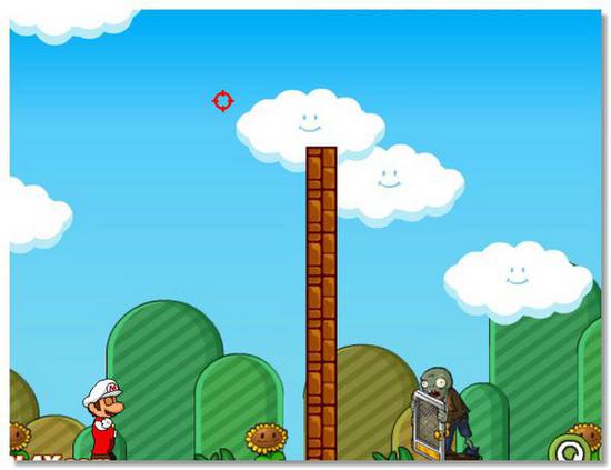 Марио против Зомби стрелялка бросалка Mario Shoot Zombies играть бесплатно