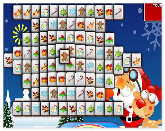 Новогодний Маджонг 2015 коннект найди пару Christmas Mahjong играть бесплатно