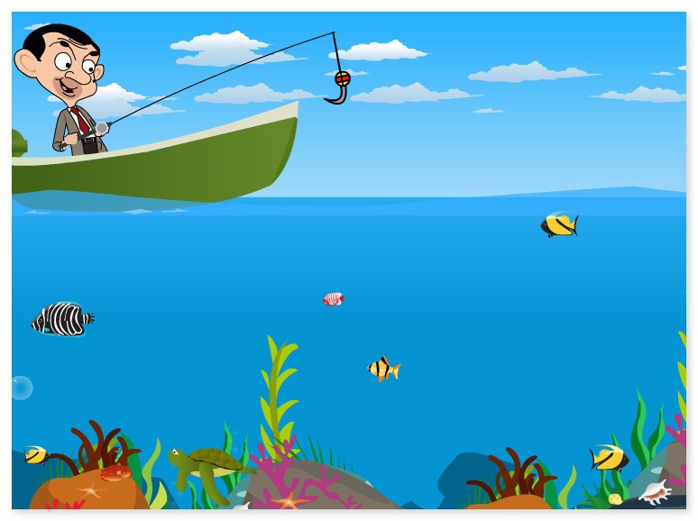 Рыбалка Мистера Бина поймать рыбу Mr Bean Fishing играть бесплатно