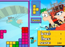 Тетрис Финеса и Ферба стилизованная головоломка тетрис игра Phineas and Ferb Tetris
