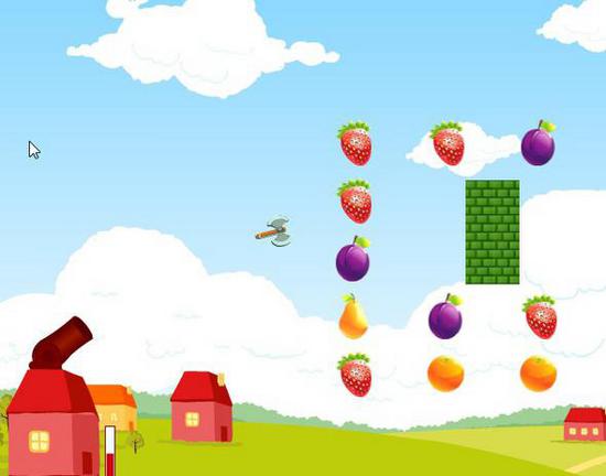 Стрелять фрукты на ферме баллистика сбить все фрукты игра Fruit Farm Shooting играть бесплатно