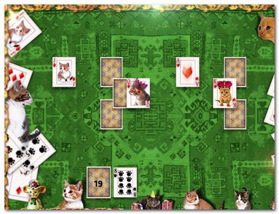 Пасьянс Котята Kitty Patience игра в карты на логику головоломка играть бесплатно